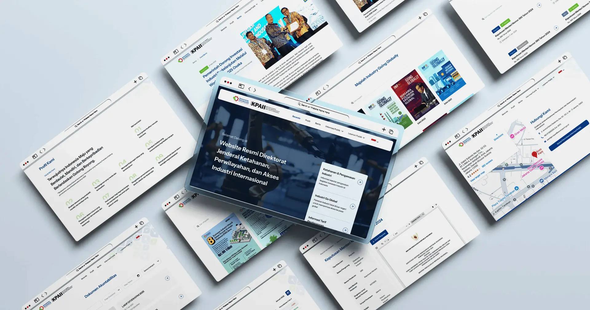 KPAII Website for Indonesia Ministry of Industry